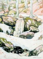 Maurice GERBER 1931 Aquarelle im Hodler Stil  style 37x27